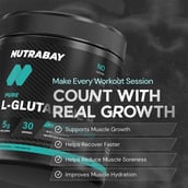 4 - Nutrabay Pure L-Glutamine Amino Acid, 0.33 lb Unflavoured