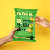 4 - FitFeast Protein Chips, 60 g Cream & Onion (Pack of 6)