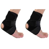 B Fit USA Ankle Support (2036), Black Free Size (Pair)