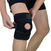 B Fit USA Neoprene Knee Brace with Patella and Spring Support (S 885),  Black  Free Size 