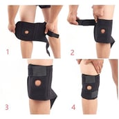 1 - B Fit USA Neoprene Knee Brace with Patella and Spring Support (S 885),  Black  Free Size 