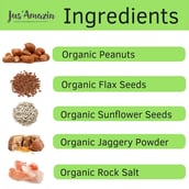 ingredients - Jus Amazin Peanut Butter,  200 g  Sweet n Salty with Crunchy Flax 