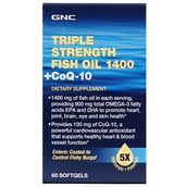 2 - GNC Triple Strength Fish Oil with CoQ10,  60 softgels 