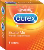 Durex Excite Me Condom,  Unflavoured  3 Piece(s)/Pack 