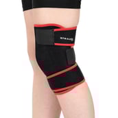 1 - Strauss Adjustable Knee Support,  Black  Free Size (Pair) 
