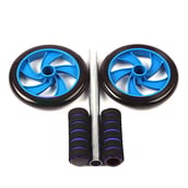 2 - Strauss Double Wheel Ab Exerciser with Knee Pad,  Blue  Free Size 