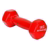 3 - Strauss Vinyl Dumbbell,  Red (Pair)  1 kg 