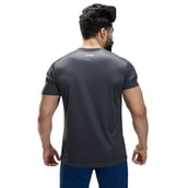 4 - Omtex Gym Polyester T Shirt TS1801,  Dark Grey  Small 