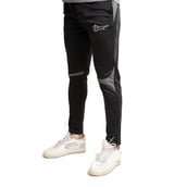 Fitup Life Solid Men Track Pants with Grey Strip,  Black  Small 