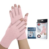 1 - Dr. Arthritis Women Arthritis Gloves with Soft Compression,  Black with Hand Book (Pair)  XS 