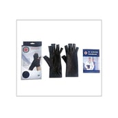 3 - Dr. Arthritis Compression Gloves,  Grey with Hand Book (Pair)  Large 
