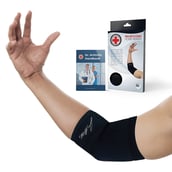 3 - Dr. Arthritis Elbow Compression Sleeve,  Black with Hand Book  Medium 