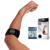 Dr. Arthritis Tennis and Golfer's Elbow Support, Black with Hand Book One Size
