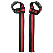 1 - Fitup Life Gym Lifting Grip Strap with Non Slip Grip Wrist Support,  Black and Red  Free Size 