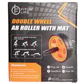 3 - Fitup Life Double Wheel Ab Roller with Mat,  Orange  300 g 