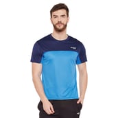 (1 - Masch Mens Regular Fit Polyester Active T Shirt (MSTS1017 HSCS CBNB), Navy Blue and India Blue Medium