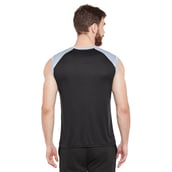 1 - Masch Mens Regular Fit Polyester Active T Shirt (MSTS1017 SLCS BG),  Black and Grey  Large 