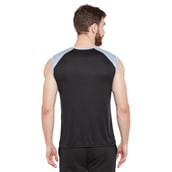 3 - Masch Mens Regular Fit Polyester Active T Shirt (MSTS1017 SLCS BG),  Black and Grey  Medium 