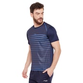 1 - Masch Mens Regular Fit Polyester Active T Shirt (MSTS1017 HSP FLNB),  Navy Blue  XXL 