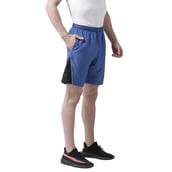 3 - Masch Mens Regular Fit Polyester Shorts (MSSH 0619 CS ST RBBLK),  Small  Royal Blue 