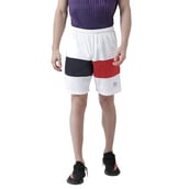 1 - Masch Mens Regular Fit Polyester Shorts (MSSH 0619 CS FMP2CLR WNBR), Small White Navy Blue and Red