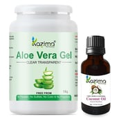 Kazima Aloe Vera Gel 1 kg & Coconut Oil 15 ml Combo,  2 Piece(s)/Pack  All Skin Type 