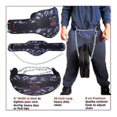 1 - Xtrim 8 Inch Dipping Belt Heavy Duty 32 Inch Steel Chain Extra Padded Durable Design,  Multi Color  Adjustable 