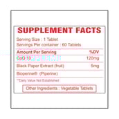 supplement - Simply Nutra CoQ10 Plus Bioperine,  60 tablet(s) 
