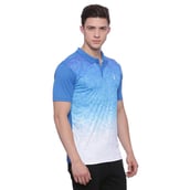 2 - Campus Sutra Ombre Men Polo Neck T Shirt,  Royal Blue & White  Small 