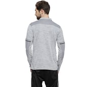 2 - Campus Sutra Self Design Men Polo Neck T Shirt,  Grey  Large 