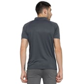 1 - Campus Sutra Graphic Print Men Polo Neck Half Sleeve T Shirt,  Grey  Small 