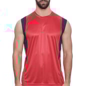 4 - Campus Sutra Solid Men Round or Crew Sleeveless T Shirt,  Red  Medium 