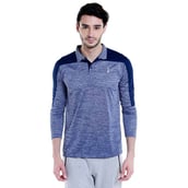 Campus Sutra Solid Men Polo Neck T Shirt,  Blue  Small 