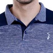 4 - Campus Sutra Solid Men Polo Neck T Shirt,  Blue  Medium 