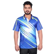 1 - Vector X Polyester Half Sleeves T Shirt for Men's (VRS 002),  Blue  Large 