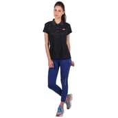 2 - Vector X Solid Women's Polo Neck T Shirt (VTDF 008),  Navy  Large 