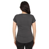 3 - Vector X Printed Cotton Lycra Women Round Neck T Shirt (VTDF 036),  Brown  Medium 