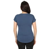3 - Vector X Printed Cotton Lycra Women Round Neck T Shirt (VTDF 036),  Blue  Small 