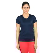 2 - Vector X Women's Polyester Round Neck T Shirt (VTDF 015), Navy Blue Large