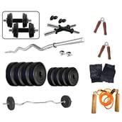 1 - Aurion 20C3 Plastic Home Gym Set 20Kg (Black)