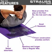 1 - Strauss Yoga Mat (Floral), Blue 6 mm