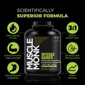 4 - Muscle Monk Intense Mass Gainer with Pre-Workout Green Apple, 30 Servings, 300g, 6.6 lb Royal Chocolate
