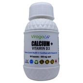 1 - VirogaLife Calcium + Vitamin D3 500 mg,  60 capsules  Unflavoured 