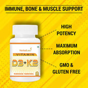 3 - HerbalLeaf Vitamin D3+K2,  120 tablet(s) 