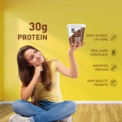 5 - MuscleBlaze High Protein Peanut Butter, 1 kg Dark Chocolate Crunchy
