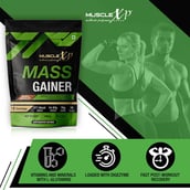 8 - MuscleXP Mass Gainer, 2.2 lb Double Chocolate+Shaker