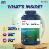 3 - GNC Fish Oil (1000 mg), 180 softgels