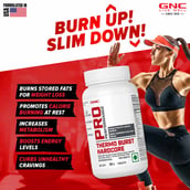 2 - GNC Pro Performance Thermo Burst Hardcore, 90 tablet(s) Unflavoured (Pack of 2)