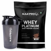 1 - Nakpro Whey Platinum Whey Protein Isolate, 2.2 lb Chocolate with Shaker Bottle (500 ml) Black