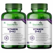 1 - Simply Herbal Vitamin D+K2, 60 tablet(s) Unflavoured (Pack of 2)